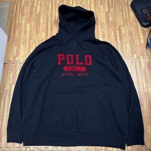 Polo Ralph Lauren Athletic Dept Spellout Pullover Black Hoodie Men’s Size XXLT